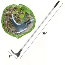Weeding Sickle with 3.3' Ft long Handle with Double Sharp Edges remove cutting