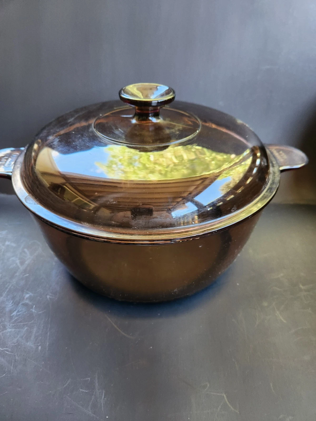 Corning Visions Amber 4.5-Liter Dutch Oven / Stock Pot VtG With Lid
