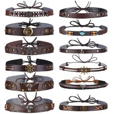 12 PCS Adjustable Boho Cowgirl Cowboy Hat Bands for Women  Men - Panama, Fed...
