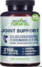 120 Caps Natural Glucosamine Chondroitin MSM Joint Support Supplements