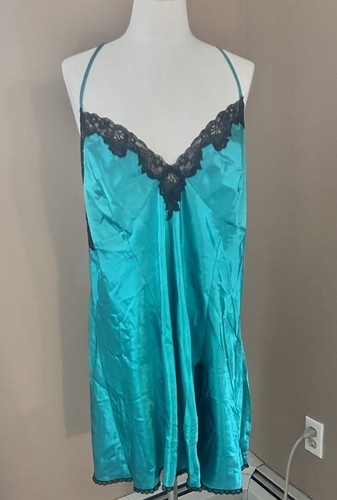 VTG Frederick's of Hollywood Green lingerie Nightgown Chemise Sz 3X - Picture 3 of 9