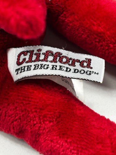 Clifford The Big Red Dog 10" Beanie Plush Toy Scholastic Side Kicks 1997 Vintage - Picture 5 of 6