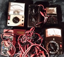 ASSORTED METERS LOT OF 6 WITH EXTRA LEADS