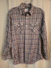 VTG Levis Western Shirt Mens Med Brown 1980 Olympics USA Check Cowboy Cotton