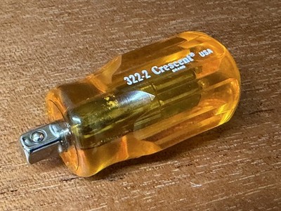 NOS Hacked Crescent/Xcelite Stubby 1/4  Drive Socket Spinner, Made In USA