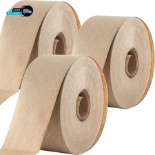 Ultra Durable Water Activated Tape for Secure Packing 3Pk. 2.75 In  450 Ft Brown