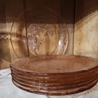 6 Federal depression Glass SHARON/CABBAGE ROSE PINK  9 1/2" DINNER PLATES