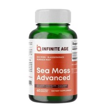 INFINITE AGE 1250mg Sea Moss Advanced Superfood, High-Potency, Vegan 60 Count US