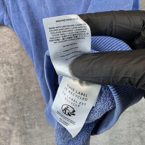 Outerknown Hoodie Mens Medium Blue Washed Sur Snap Hemp Organic Cotton Pullover - Picture 9 of 10