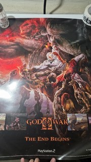 God of War II Playstation 2 PS2 Promotional Store Display Poster Double Sided