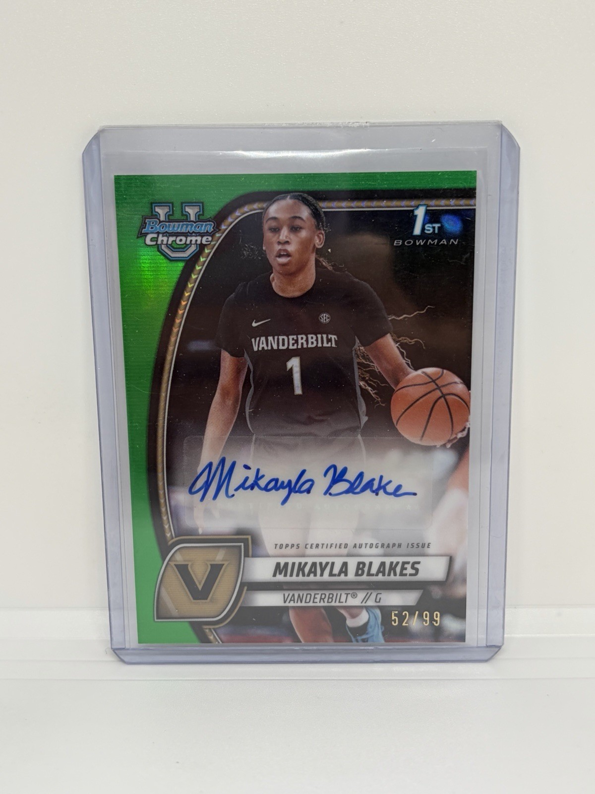 2024-25 Bowman University Chrome - #55 Mikayla Blakes Green Refractor Auto /99