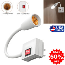 Flexible E26 E27 LED Light Bulb Lamp Holder Extension Plug in Adapter Socket USA