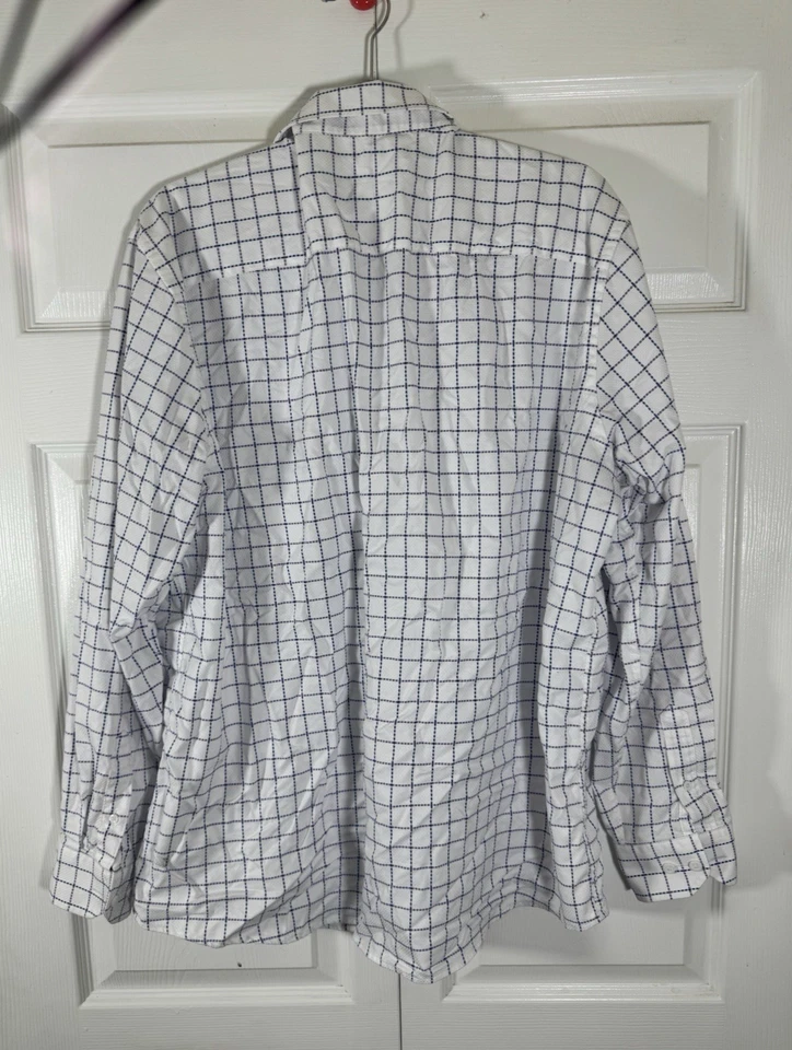 Camisa de vestir johnson & Murphy a cuadros para hombre talla XL todo algodón manga larga Foto 3 de 4