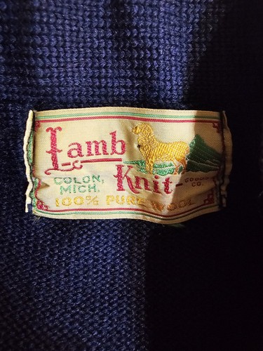 Vintage! 50s Lamb Knit Campus Collegiate Varsity Wool Cardigan Sweater Letterman - Picture 4 of 13