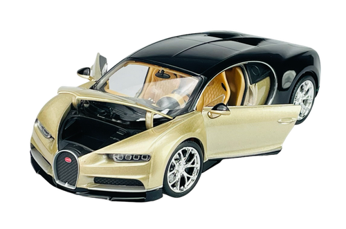 WELLY BUGATTI CHIRON GOLD 1:24 DIE CAST METAL MODEL NEW IN BOX - Picture 2 of 7
