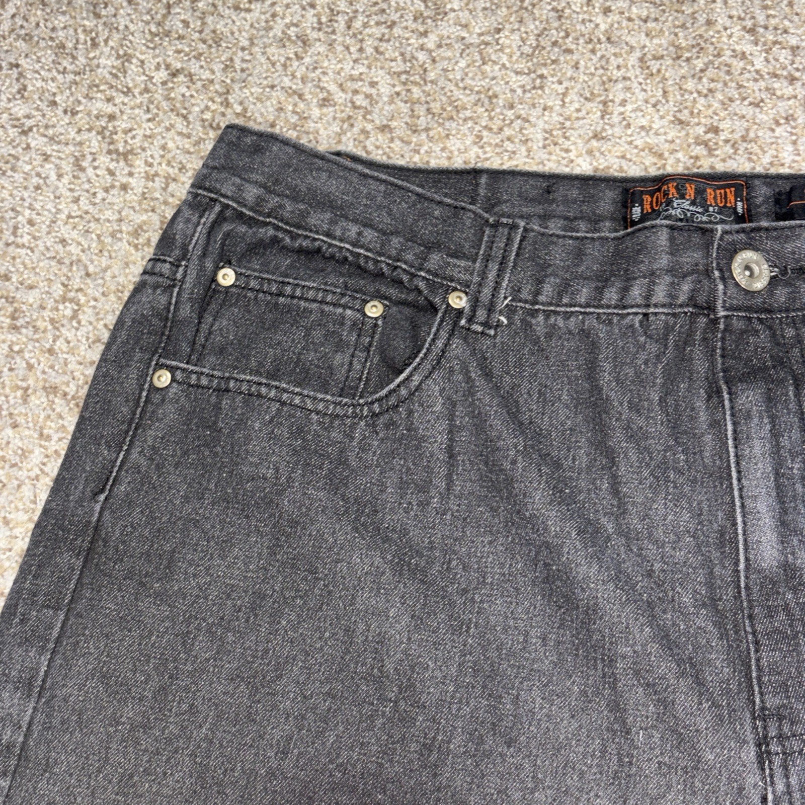 Rock N Run Classic Denim Black Wash Jeans Size 44x32 Fits 40 X 28 - View 3
