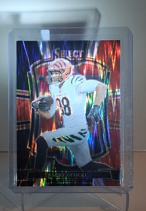 2025 Panini Select - Premier Level Mike Gesicki #159 Black & Red Shock Prizm
