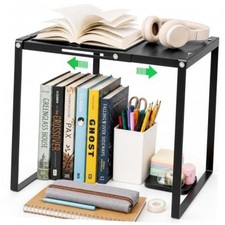 Adjustable Locker Shelf Organizer for School - Metal Locker 1-Pack Black