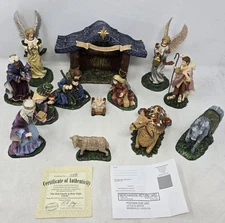 Thomas Kinkade Nativity Set Holy Night COA 2007 Hawthorne Village 13 Pcs #A3098