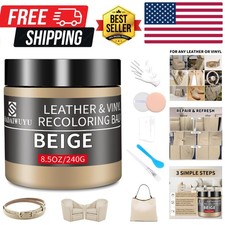 Leather Recoloring Balm,8.5oz Leather Color Restorer,Beige Leather Repair kit...