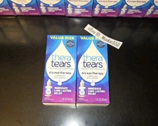 EXP 01/2027+! 2 Box Large Thera Tears Dry Eye Therapy Drops Value Size 1 OZ 30mL