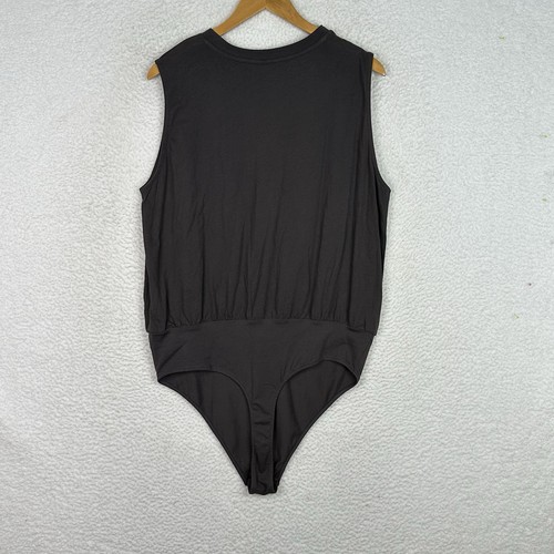 ASOS Curve Charcoal Gray Lace Insert Sleeveless Bodysuit Size 14 US / 18 UK NWT - Picture 9 of 14