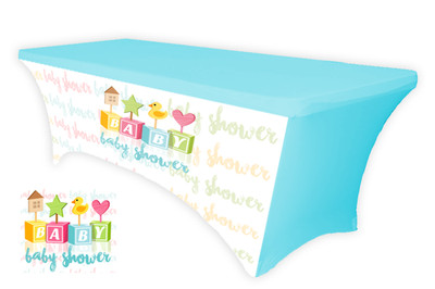 Decorative Tablecloth Spandex- Baby Shower (Its A Boy!) 6FT Table