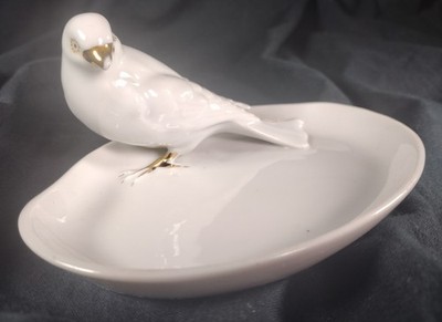Vintage Goldcastle Japan Bird Trinket Dish Hand Painted Chikusa