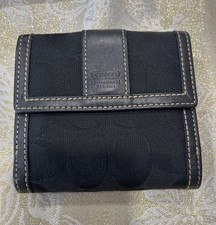 Vintage /Y2K-era Coach Signature Canvas French Wallet.