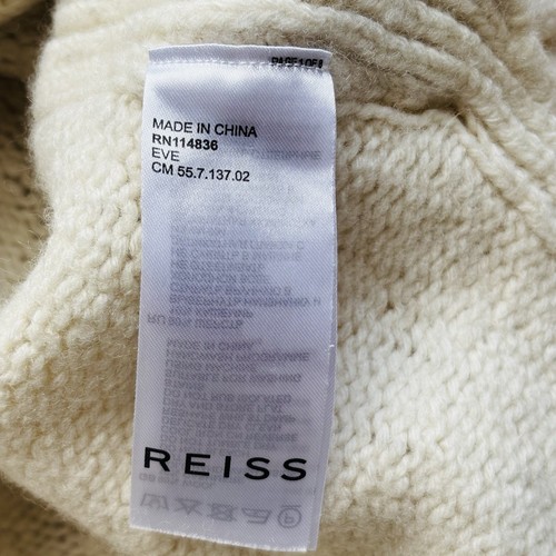 Reiss Knit Jumper S Wool Cashmere Blend Beige Cream Roll Neck Winter Cozy - Picture 6 of 7