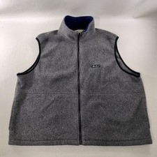 VTG Eddie Bauer Vest Gray Full Zip Fleece Polartec Sleeveless Outdoor Mens XL