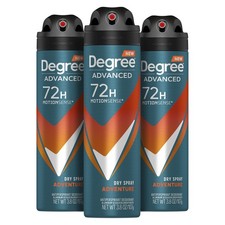 Degree Men Advanced Antiperspirant Deodorant Dry Spray Adventure 72-Hour Swea...
