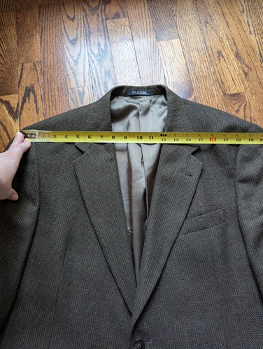 Vintage Austin Reed Herren 43-44R Hergestellt in den USA Braun Schwarz Nailhead Wolle Tweed Blazer - Bild 18 von 22