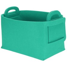 Felt Storage Bin 7.9x5.1x4.9" Felt Storage Box with Handles Blue