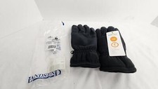 Land's End Nanotex Fleece Cotton Static Resistant Gloves - Kid's L, Black