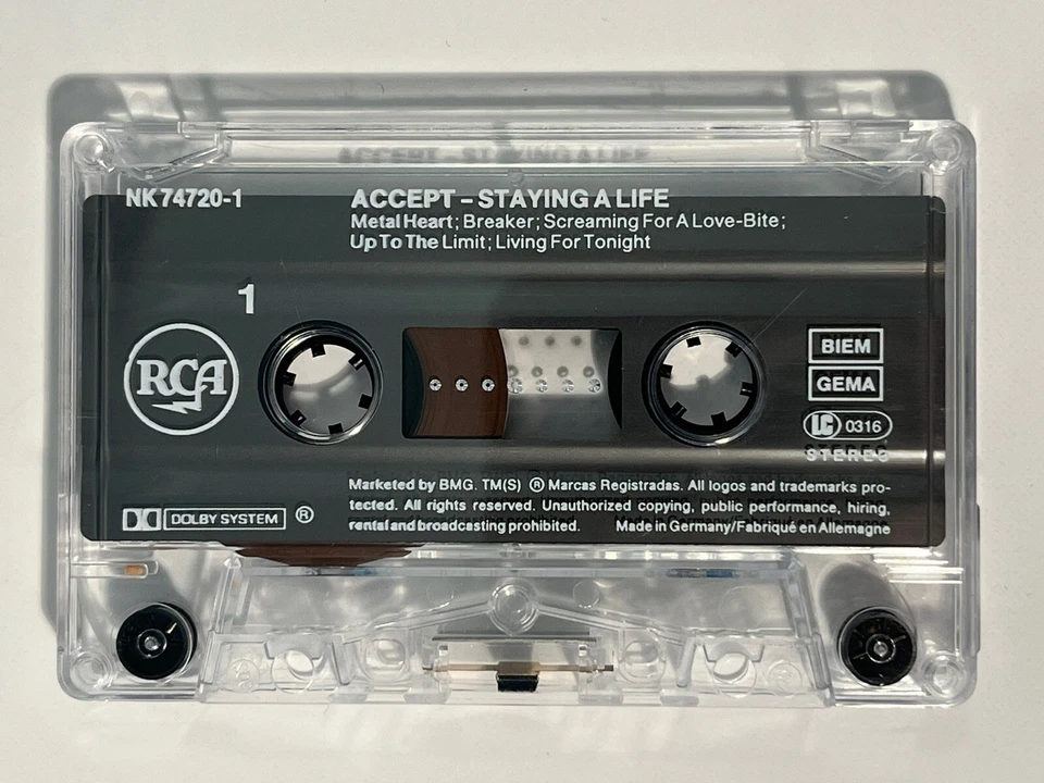 Accept - Staying A Life - Cassette Tape 1990 Live Compilation Rock Metal Rare - Image 4 of 4