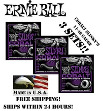 ** 3-PACK ERNIE BALL COBALT POWER SLINKY ELECTRIC GUITAR STRINGS 11-48 **