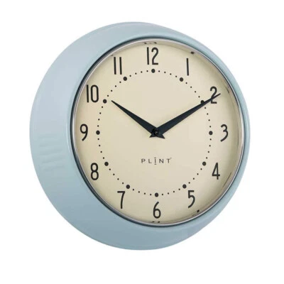 Nostalgische Metall Wanduhr Ice Blau 23cm Vintage Küchenuhr Bürouhr Retro Look - Bild 1 von 4