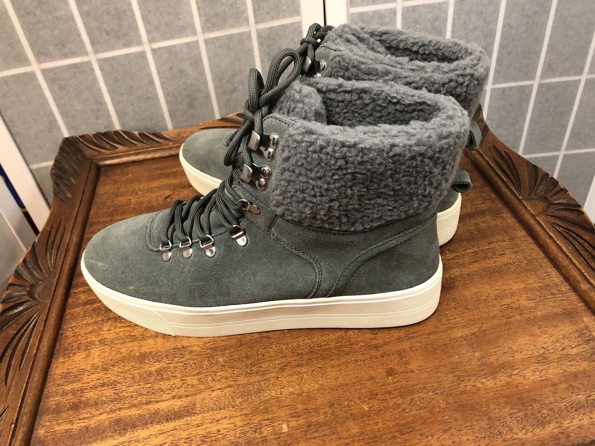 Marc Fisher, men, ankle boots, gray, shearling lined combat style,new, size9.5.: Marc Fisher, Woman, Ankle Boots, Gray, Shearling Lined  main image 2