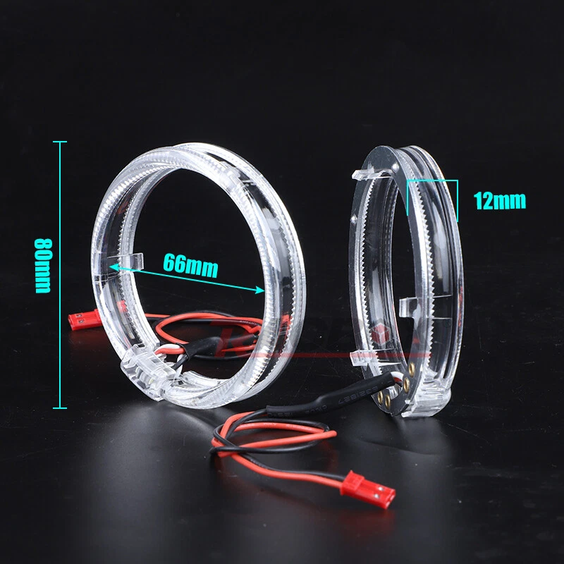 LED Angel Eyes Halo Ring Light Guide 80mm DRL Headlight Red White Blue Headlamp - Image 4 of 4