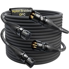 20ft XLR Microphone Cable 2 Pack Gold-Plated Kevlar-Reinforced