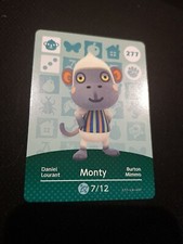 MONTY ANIMAL CROSSING AMIIBO SERIES 3 CARD #277 TRACKED AU POST geniuine