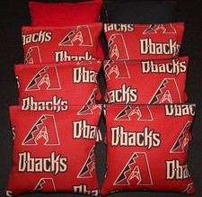 8 CORNHOLE BEANBAGS made w ARIZONA Diamondbacks Fabric ACA Reg Bags, Top Quality