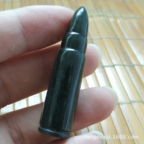 Antique Hetian Jade Sapphire Bullet Pendant Male and Female Pendant - Picture 8 of 12
