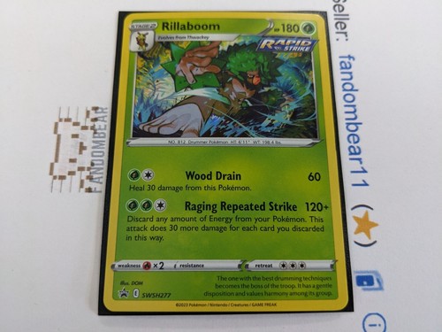 Rillaboom COSMOS HOLO Black Star Promo card SWSH277 Sword & Shield 2023 NM/LP - Picture 2 of 6