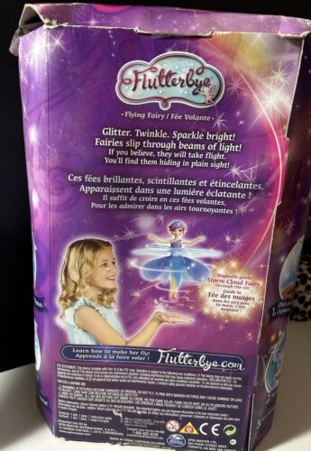 RETIRED Flutterbye Bluish Purple With Pink Belt Blue Wings New In Original Box - Picture 10 of 15
