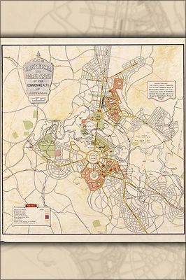 Poster, Many Sizes; Map Of Canberra, Capital Of Australia 1927