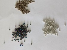 12/0 Glass Seed Beads, Mixed colors, antique gold, or silver, 2mm - Qty 30 grams