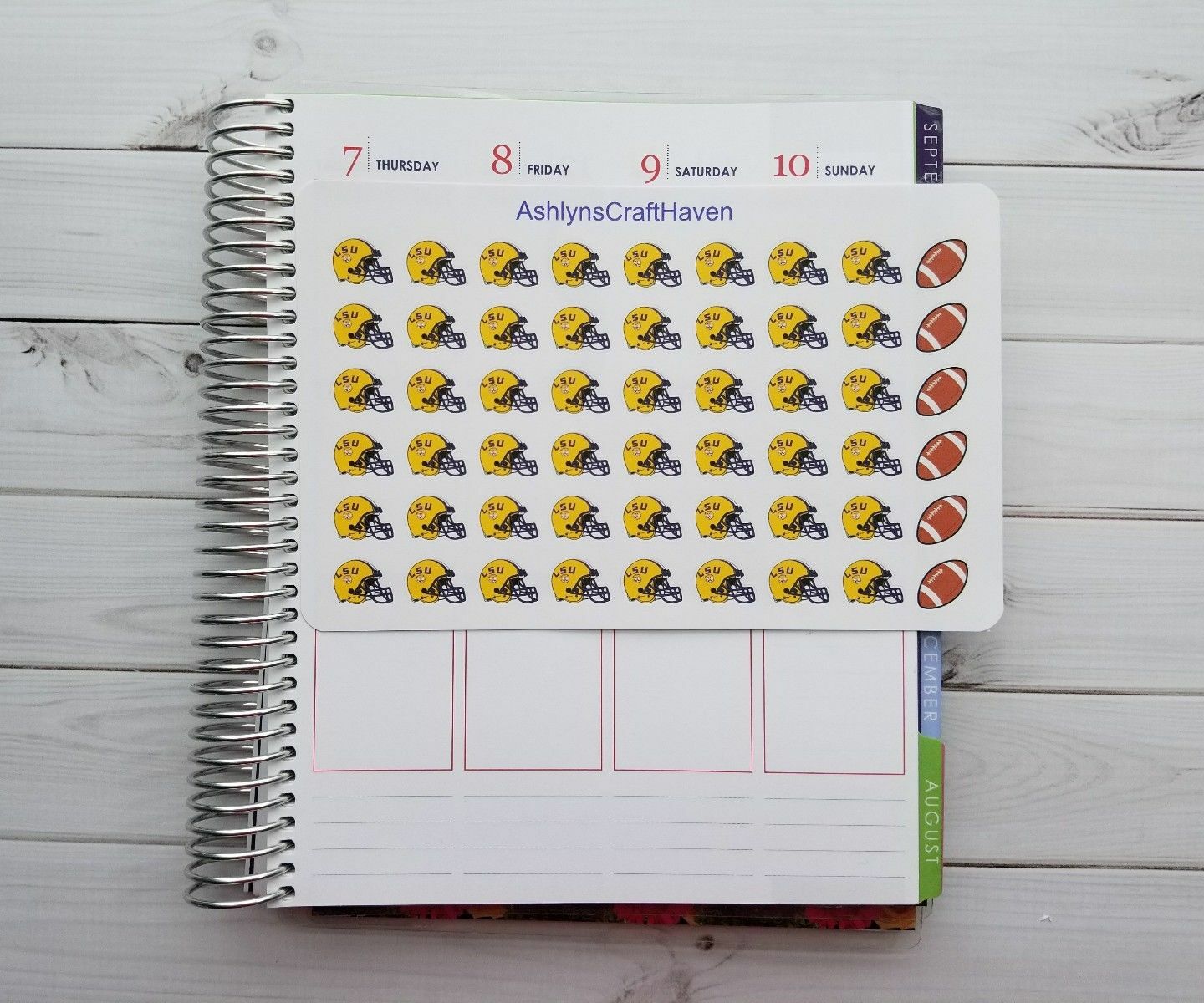 College Football Helmet Planner Stickers- Perfect For Any Planner, Calendar