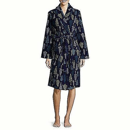 NWT 42 simply chic navy micro fleece Bathrobe Robe Gown Small eBay